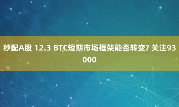 秒配A股 12.3 BTC短期市场框架能否转变? 关注93000
